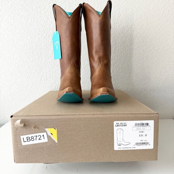 Lane EMMA JANE Womens Cowboy Boots 10 Brown Western Cowgirl Mid Calf Tall Boots - Picture 12 of 13